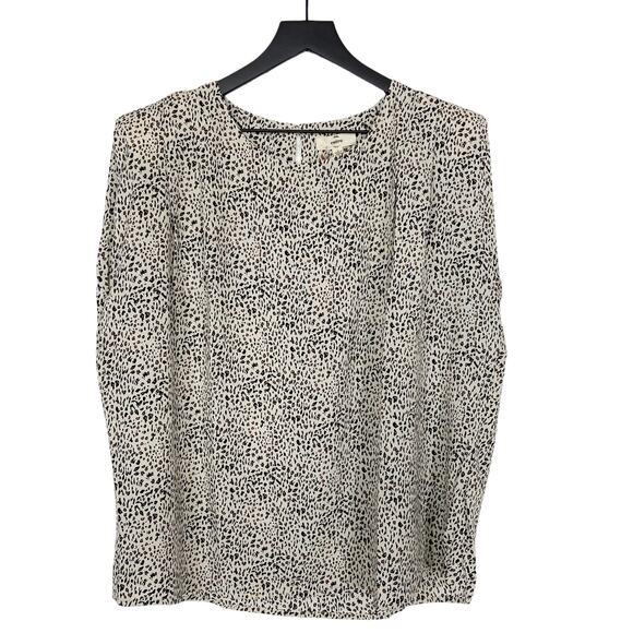 Entro Sleeveless Blouse Animal‎ Print Top Lightly Padded Shoulder Cream Black L - Picture 1 of 8
